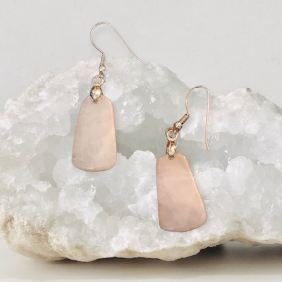 Amore Rose Quartz Semi Precious Stone Earrings - Picture 10 of 11